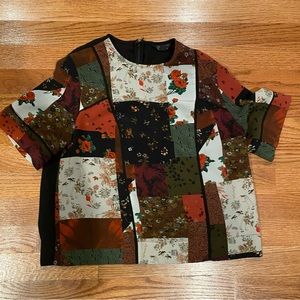 Topshop Floral Crop Top